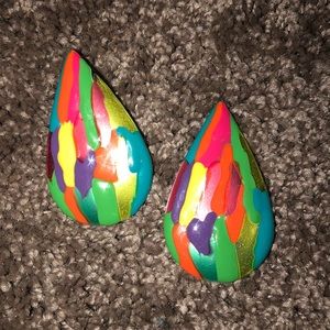 Tear Drop Shaped Rainbow Earrings